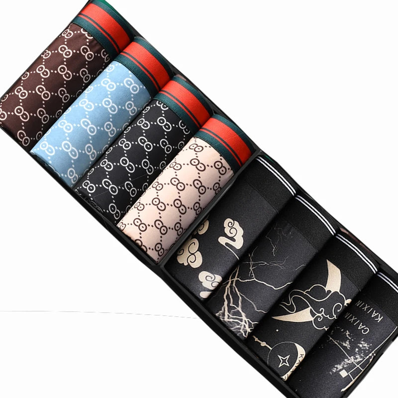 8-Piece Men’s Modal Printed Boxers – Comfort Meets Style