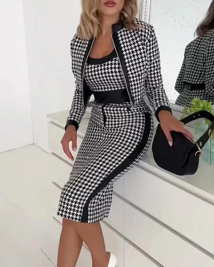 3 Two-Piece Set For Women Autumn Winter Spaghetti Top and Skirt Sets: