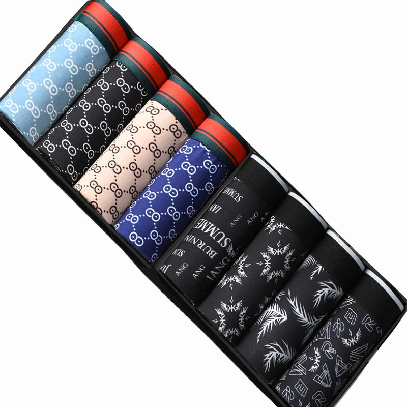 8-Piece Men’s Modal Printed Boxers – Comfort Meets Style