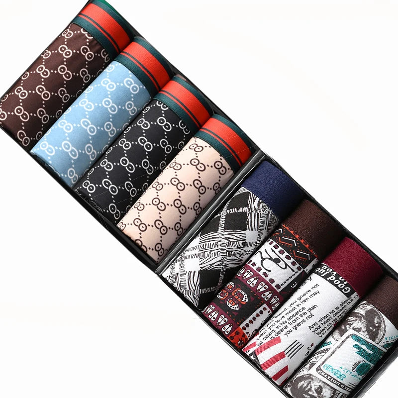 8-Piece Men’s Modal Printed Boxers – Comfort Meets Style